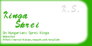 kinga sprei business card